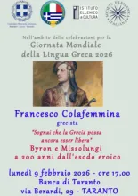 Francesco Colafemmina grecista “Sognai che la Grecia possa ancora esser libera” Byron e Missolungi a 200 anni dall’esodo eroico