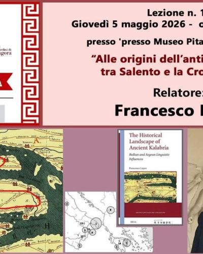 Lesson no. 15: “At the origins of ancient Calabria, between Salento and the Crotoniatide”